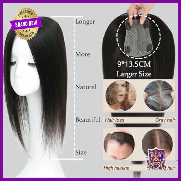 Real Human Hair Topper 14 Inch Clip In Bangs for Thinning Hair
